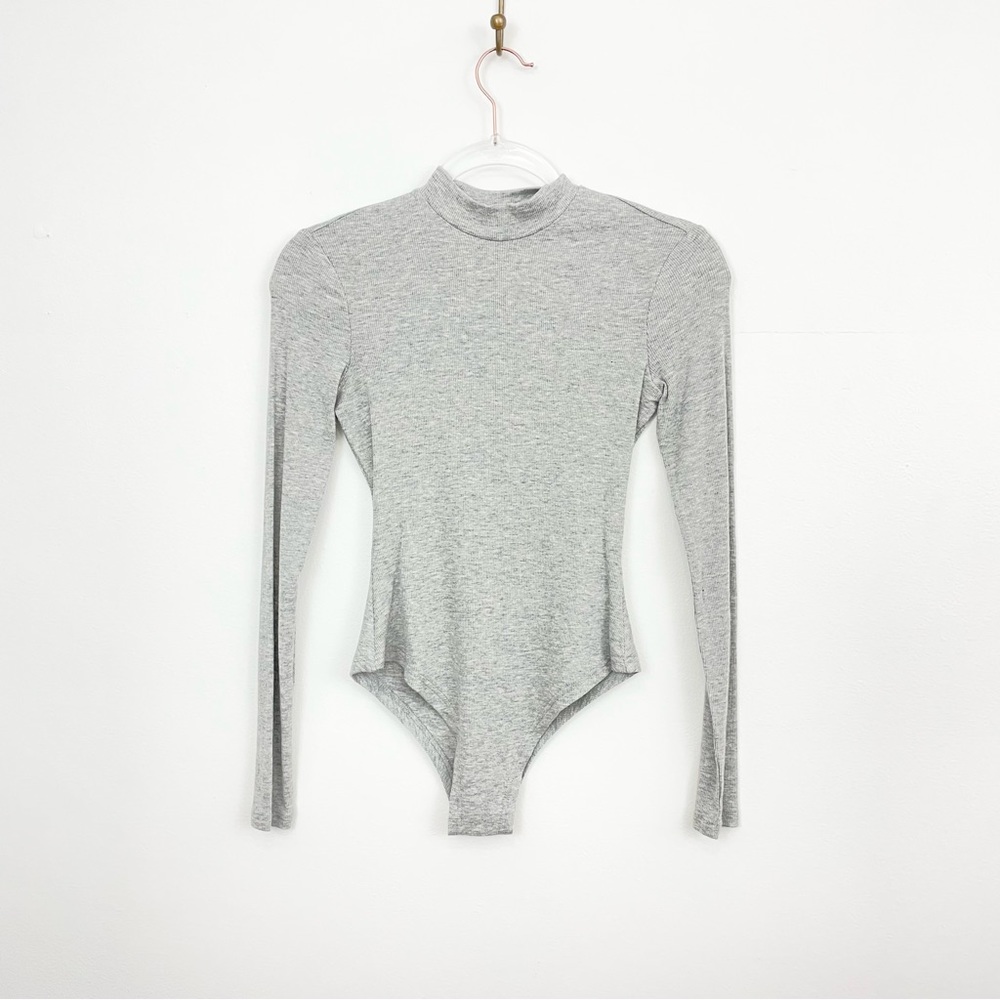 Somedays Lovin Grey Ribbed Keyhole Bodysuit